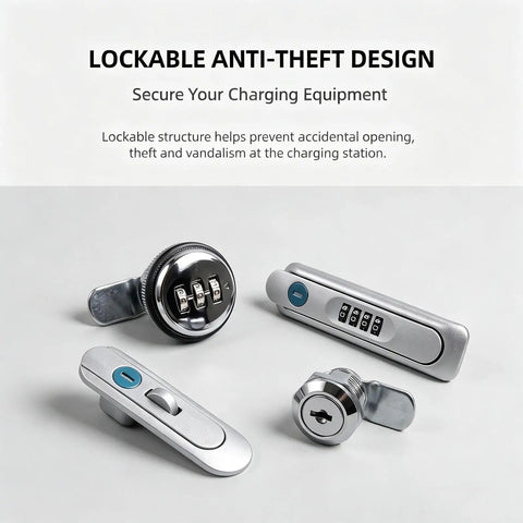 Lockable anti-theft design for Built Different Wall Mounted EV Charger Protection Box with Lock, secure locking mechanisms.