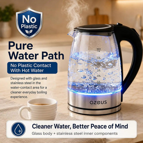 One Point Eight Liter Electric Kettle With Fast Boil And Auto Shut Off Boil Dry Protection 360 Degree Swivel Base Stainless Steel Water Boiler