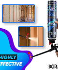 Application of Heavy Duty Spray Foam Insulation With Rapid Hardening Expanding Sealant 12 Pack Of 26.46 Oz Cans in wall framing.