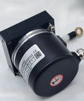 1200mm Draw Wire Length Sensor For Linear Motion Displacement Transducer With 24V Push-Pull Output 1000 PPR Encoder 0-1.2m Range Aluminum Shell 304 Stainless Wire Fast Up To 3 Meters Per Second, black housing