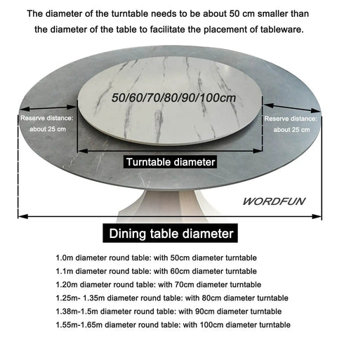 Solid 39 Inch Round Wooden Lazy Susan Rotating Serving Tray With Smooth Swivel Base And Super Grippy Non Slip Bottom dimensions shown.