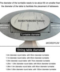 Kick Up Your Hosting Game With This 39 Inch Round Wooden Lazy Susan Rotating Serving Tray Featuring Smooth 360 Degree Turntable Spin And Protective Non Slip Pads For Dining Tables Banquets And Weddings, showing turntable diameter and dining table size recommendations.