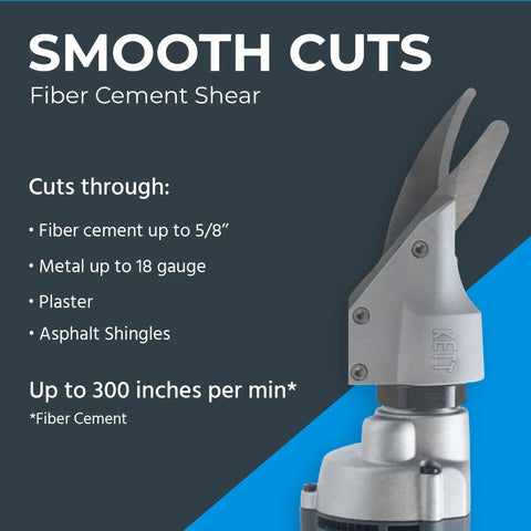 Powerful Electric Shears That Slice Through Five Eighths Inch Thick Fiber Cement Siding And Backerboard Like A Hot Knife Through Butter With Two Thousand Five Hundred Rpm Motor And Heavy Duty A Two Steel Blades For Fast Clean Cuts Every Time.