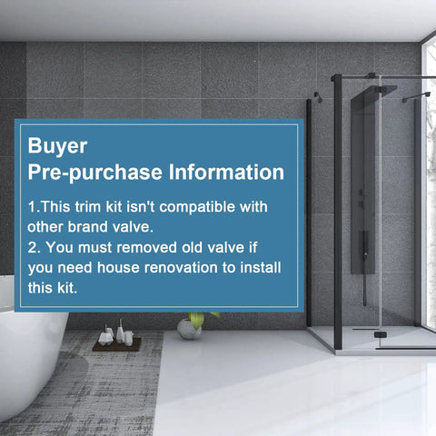 Brushed Nickel Shower Faucet Set With Valve And 48 Settings, Dual 2 In 1 System in modern bathroom with pre-purchase info.