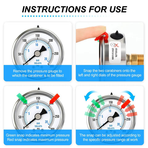 Instructions for using Stainless Steel Dry Pressure Gauge 0-300 Psi With 2 Inch Dial Quarter Inch NPT Center Back Mount