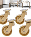 Heavy Duty Antique Brass Casters, Smooth Glide Wheels For Furniture And Storage Trunks, 4 pack with swivel plates.