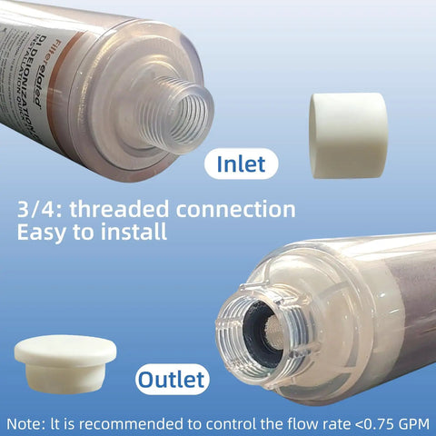 Top Shelf 2 Pack Inline Deionizer Filter For Spotless Car Wash And RV Detailing features threaded inlet and outlet connections.