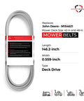 John Deere Deck Belt Replacement M154621 Perfect Drop In Fit For X300 X304 X310 And Z245 Riders With 42 Inch Deck drive belt, 146.2 inches long.