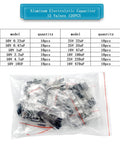 Badass Electronic Component Kit 1615 Pcs Aluminum Electrolytic Capacitor set, 12 values, 120 pieces, compact bagged components.