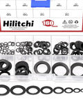 Top Shelf 160 Piece Black Double Side Lock Washer Assortment Kit Featuring Conical Spring Toothed Design For Heavy Duty Garage Projects and Quick Fixes In A Snap, displayed in a clear organizer.