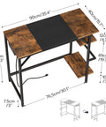 Compact Computer Desk With Built In Charging Station And USB Ports Modern Home Office Writing Desk dimensions and features