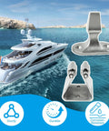Heavy Duty Marine Door Catch Latch And Kickass Wall Shield Holder Built From Tough As Nails 316 Mirror Stainless Steel on boat.