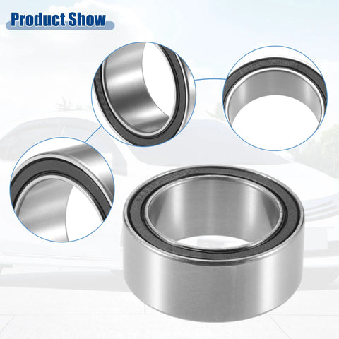 Universal Car Climate Control AC Compressor Clutch Bearing Replacement 35Mm Id By 50Mm Od By 20Mm Thick durable steel bearing close-up view.