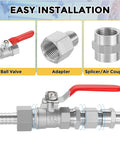 Close-up of Rock Solid Three Eighths Inch NPT To One Quarter Inch NPT Stainless Steel Hex Nipple Hose Connector Adapter for installations