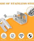 Super Legit Heavy Duty Stainless Steel Flip Latch For Garden Gates Sheds And Barn Doors Hand Brushed Rust Proof Outdoor Security Lock L Size close-up view.