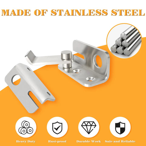 Super Legit Heavy Duty Stainless Steel Flip Latch For Garden Gates Sheds And Barn Doors Hand Brushed Rust Proof Outdoor Security Lock L Size close-up view.