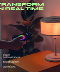 Hand controlling lamp with Two Pack A19 Smart LED Bulbs Color Changing RGB and Warm White 1100 Lumens Dimmable Tunable Lighting for Your Smart Home Matter Ready Works with Apple HomeKit Alexa and Google Assistant using smartphone