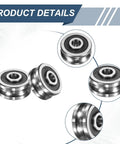 Straight Up Heavy Duty 4Pcs U Groove Ball Bearings showcasing steel build with precision guides for smooth linear motion.