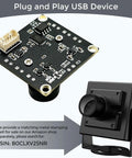 Highly Straightforward Plug And Play 1080P Hd Webcam Delivers A Crisp 130 Degree Wide Angle View Uvc Native Compatibility For Mac Pc Linux Raspberry Pi And Jetson Nano Streamers, USB camera module with circuit board.