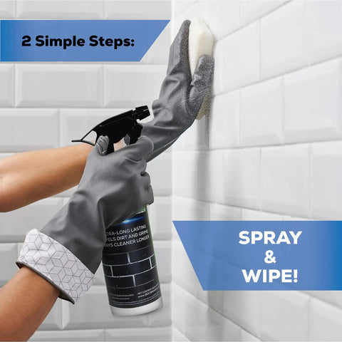 Person using Grout Sealer 16 Oz Clear For Tile And Grout Natural Finish Indoor And Outdoor Protection Fast Dry spray