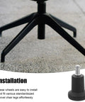 Built Tough Office Chair Casters Replacement Bell Glides Rock Solid Nylon And Iron Grip Tight Floor Savers Smooth Rolling Stationary Feet Black Set Of Six Pieces installed on swivel chair base.