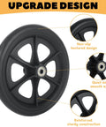 4 Pcs Replacement Wheelchair Wheels 8 Inch Universal Anti Slip Casters For Wheelchairs Walkers Rollators Black Includes Axle Screws Fits Most 8 Inch Frames With 7.87 Inch Diameter And 0.94 Inch Rim Width - close-up showing non-slip texture and smooth axle design.