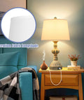Set Of 2 Rustic Bedside Lamps With 3-Way Touch Dimming And USB Ports, Coastal Washed Blue Nightstand Lights on wooden table