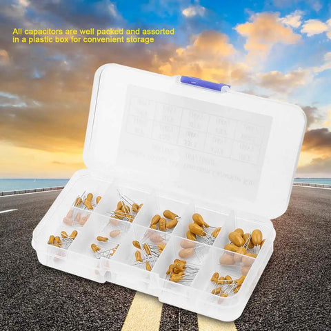Badass Tantalum Capacitor Assortment Kit Featuring Ten Value Variations In A Nifty Labeled Storage Box on a road.