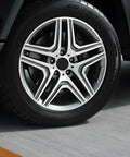 Solid 4 Pack Wheel Center Caps Black 2.36 Outer Diameter 2.2 Inner Diameter Tough ABS Plastic Rim Hub Covers Glossy on stylish wheel.
