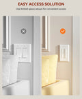 Plug And Play Double Paddle Rocker Light Switch For Two Fixtures Single Pole Decorator Style 15 Amp Self Grounding Electrical Switch Residential Grade UL Listed Glossy White Face Easy Install Reliable Power Control on wall