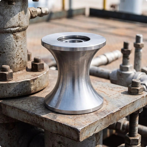 Sturdy Nylon Pulley Wheel With Ball Bearing handles, steel cables, and smooth groove design on a scaffold tube surface.