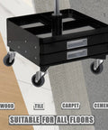 Heavy Duty 4 Inch Swivel Casters Featuring No Sweat Setup, Smooth Rubber Utility Cart Replacement Wheels, Top Shelf Quality Rollers For Mop Buckets And Shop Vac Gear, Solid Gangbusters Performance on black utility cart.