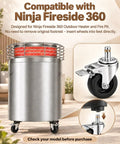 Smooth Rolling Replacement Caster Wheels For Outdoor Fire Pits And Patio Heaters With Three Inch Heavy Duty Swivel Casters featuring Ninja Fireside 360.