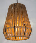 Close-up of rattan lampshade glowing, part of Two Light Rattan Floor Lamp With Independent Control Switch Rustic Farmhouse Tall Standing Lamp 68 Inch