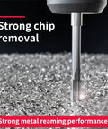 5.8mm Chucking Reamer H7 HSS Straight Flutes Lathe Machine Reamer in action over metal shavings.