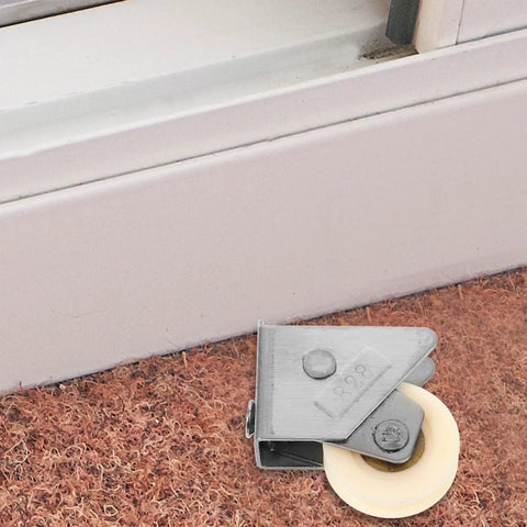 Heavy Duty Sliding Door Pulley Wheel With Adjustable Track Roller For Slick Silent Glide Operation Smooth Stainless Steel Hardware Replacement on carpet.