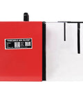 Shop Grade Workhorse Portable Tabletop Dust Collector With Knockout 725 CFM Suction and Variable Speed Motor Including HEPA Filter side view showing air filter panel.