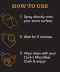 Instruction guide for using Natural Stone Daily Cleaner And Wax Care Kit For Soapstone Slate And Concrete Surfaces All In One Pro Grade Spray And Wax With Applicator Buffing Pad Microfiber Towel And Cleaning Cloth Lemon And Orange Extract Scent