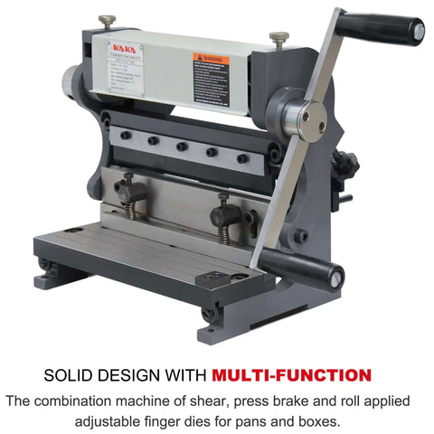 8 Inch 3 In 1 Metal Brake Shear Roll Machine For 20 Gauge Steel Burr Free Cutting 90 Degree Bends And Cone Rolling Slip Roll