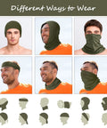 Different ways to wear 6 Pack Summer UV Protection Cooling Neck Gaiter Scarf Face Cover Bandana Khaki Set Of 6