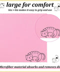 Sinmoe microfiber cleaning cloth, pink with cat illustration, 6 x 6 inches; 20-pack for eyeglasses and screens.