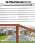 Cable Railing Kit For Deck And Stair With One Eighth Inch Compression Lag Screws In Stainless Steel Adjustable Tightness Wire