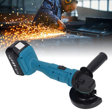 Badass 18V Brushless Cordless Angle Grinder With Rechargeable Lithium Battery For Cutting Polishing Metal And Wood Professional Power Tool in use.