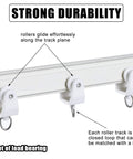 50 Piece Bulk Pack White Curtain Track Rollers Premium Quality Smooth As Butter Slick Glide Compatible With 11 mm Flexible Tracks heavy duty plastic gliders on track.