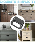 Black Flush Ring Pull Handles 3 Inch Hidden Recessed Metal Sliding Pulls for cabinets and drawers with installation examples.