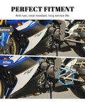 Before and after view of Yamaha YZF R1 with Aluminum Motorcycle Shift Lever Replacement for 2004-2008, black rubber footpeg OEM style.