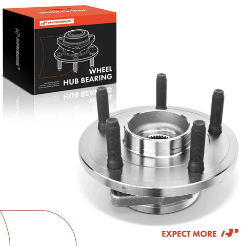 Heavy Duty Front Wheel Bearing And Hub Assembly Five Lug Fits Dodge Dakota And Mitsubishi Raider, showing steel construction and five lug studs.
