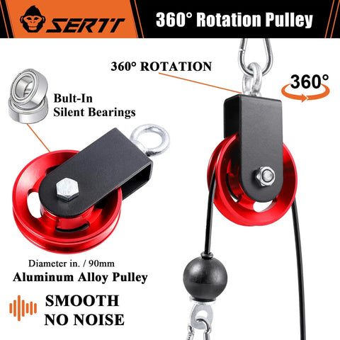 Rock Solid 90mm Aluminum Cable Pulley Wheel For Home Gym Systems Upgrade with 360 smooth rotation and sturdy build.