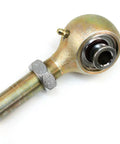 Heavy Duty Angled Flex Rod End With Right Hand Threads And Nine Degree Bend, featuring metal construction and threaded shank.