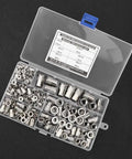 Pro Grade Rivet Nut Kit For Sheet Metal Repair M3 To M10 Stainless Steel Threaded Inserts in organized storage box